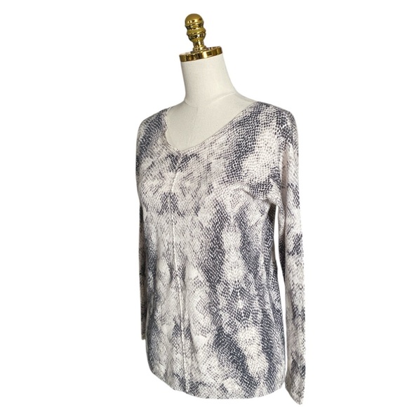 REBECCA TAYLOR | Snakeskin Print Long Sleeve Wool Blend Sweater Top Size XS - Picture 3 of 7